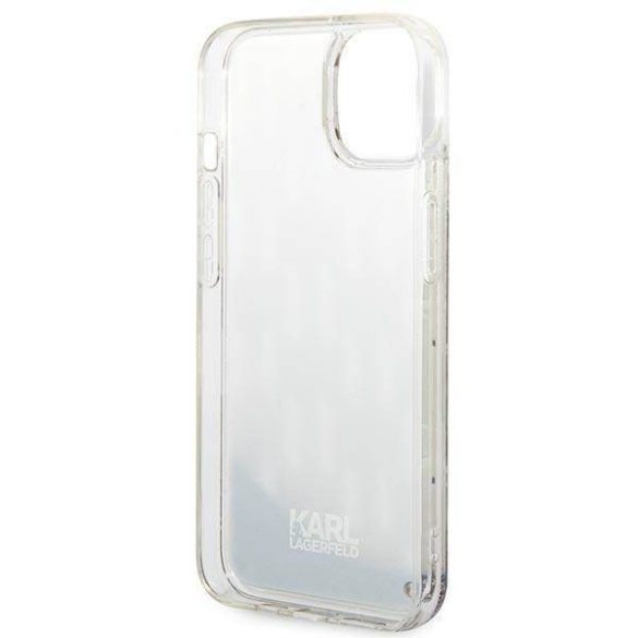Karl Lagerfeld KLHCP14SLMNMS iPhone 14 / 15 / 13 6,1" keménytok ezüst Folyékony csillogó monogram