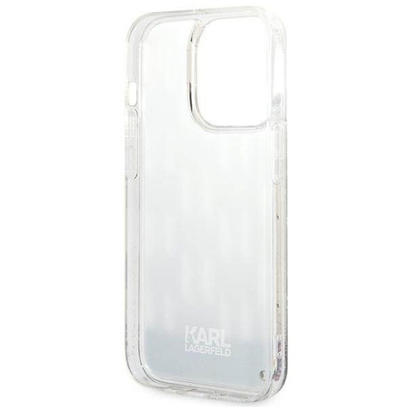Karl Lagerfeld KLHCP14LLMNMS iPhone 14 Pro 6,1" keménytok ezüst folyékony csillogó kristályos Monogram tok