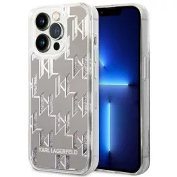   Karl Lagerfeld KLHCP14XLMNMS iPhone 14 Pro Max 6,7" keménytok ezüst folyékony csillogó kristályos Monogram tok