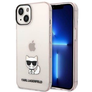 Karl Lagerfeld KLHCP14SCTTRI iPhone 14 6,1" keménytok rózsaszín átlátszó Choupette Body