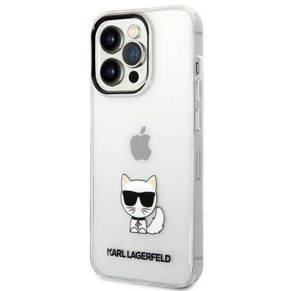 Karl Lagerfeld KLHCP14LCTTR iPhone 14 Pro 6,1" keménytok átlátszó Choupette tok