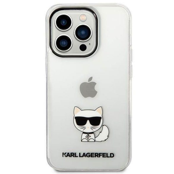 Karl Lagerfeld KLHCP14LCTTR iPhone 14 Pro 6,1" keménytok átlátszó Choupette tok