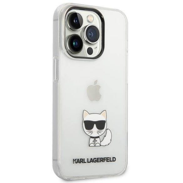 Karl Lagerfeld KLHCP14LCTTR iPhone 14 Pro 6,1" keménytok átlátszó Choupette tok