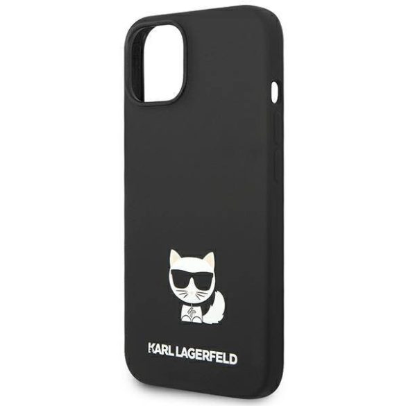 Karl Lagerfeld KLHCP14SSLCTBK iPhone 14 / 15 / 13 6,1" keménytok fekete szilikon Choupette Body