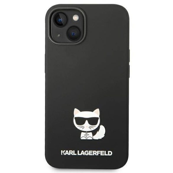 Karl Lagerfeld KLHCP14MSLCTBK iPhone 14 Plus / 15 Plus 6,7" keménytok fekete szilikon Choupette test