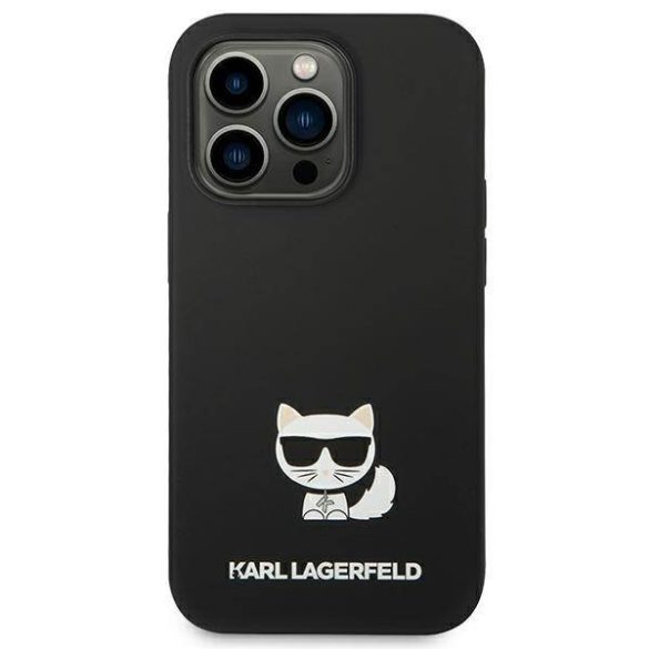 Karl Lagerfeld KLHCP14LSLCTBK iPhone 14 Pro 6,1" keménytok fekete szilikon Choupette Body tok