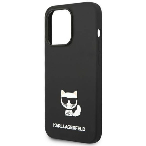 Karl Lagerfeld KLHCP14LSLCTBK iPhone 14 Pro 6,1" keménytok fekete szilikon Choupette Body tok