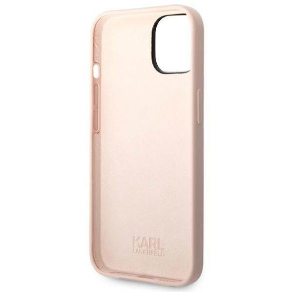 Karl Lagerfeld KLHCP14SSLCTPI iPhone 14 / 15 / 13 6,1" keménytok világos rózsaszín szilikon Choupette Body