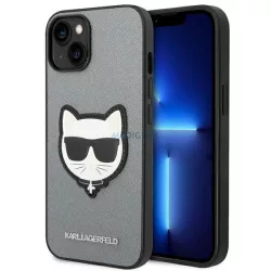   Karl Lagerfeld KLHCP14MSAPCHG iPhone 14 Plus 6,7" keménytok ezüst szafiano Choupette fejforma ezüst