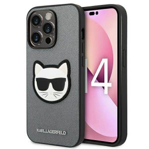 Karl Lagerfeld KLHCP14LSAPCHG iPhone 14 Pro 6,1" keménytok ezüst Saffiano Choupette fej