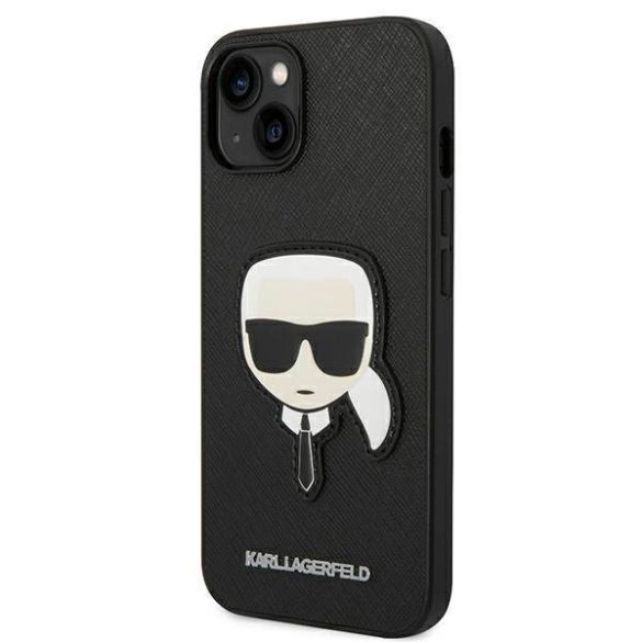 Karl Lagerfeld KLHCP14MSAPKHK iPhone 14 Plus / 15 Plus 6,7" fekete keménytok Saffiano Karl's Head foltos keménytok