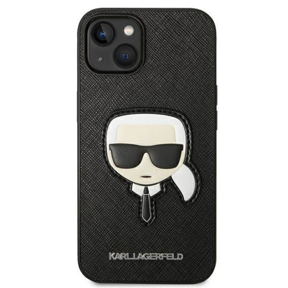 Karl Lagerfeld KLHCP14MSAPKHK iPhone 14 Plus / 15 Plus 6,7" fekete keménytok Saffiano Karl's Head foltos keménytok