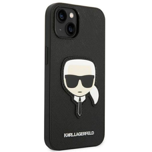 Karl Lagerfeld KLHCP14MSAPKHK iPhone 14 Plus / 15 Plus 6,7" fekete keménytok Saffiano Karl's Head foltos keménytok