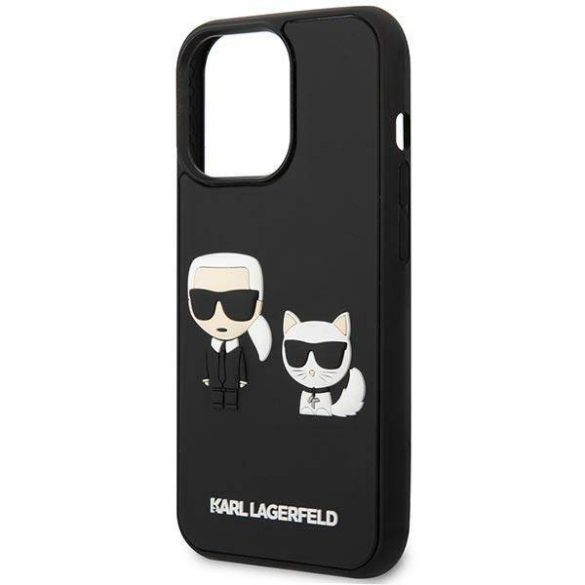 Karl Lagerfeld KLHCP14X3DRKCK iPhone 14 Pro Max 6,7" fekete keménytok Karl&Choupette ikonikus 3D tok