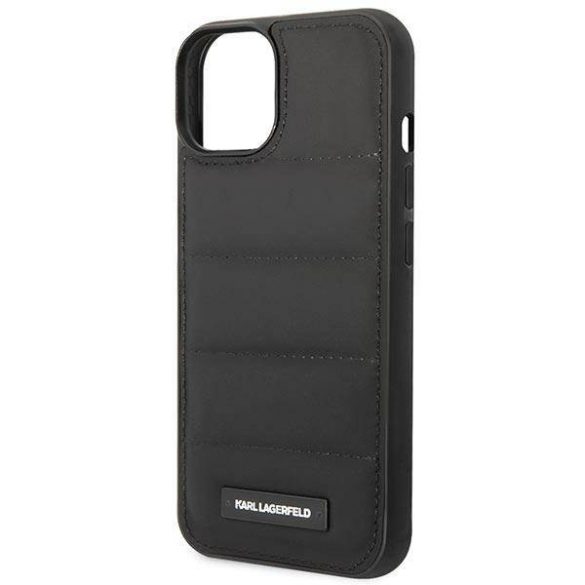 Karl Lagerfeld KLHCP14SPSQAK iPhone 14 / 15 / 13 6,1" keménytok fekete Puffy Elongated Logo