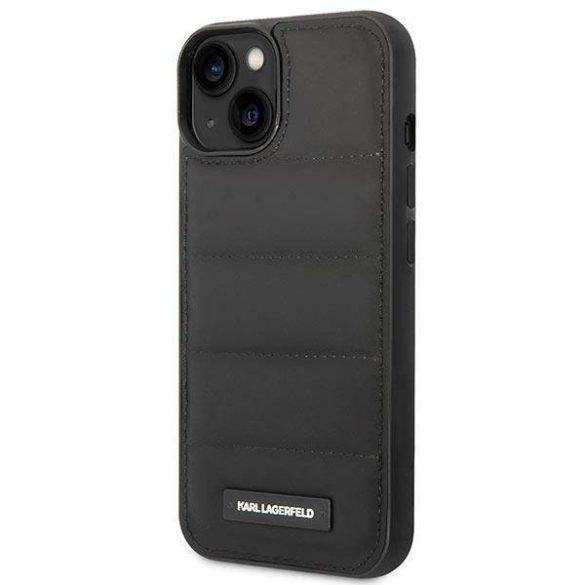 Karl Lagerfeld KLHCP14MPSQAK iPhone 14 Plus / 15 Plus 6,7" keménytok fekete Puffy Elongated Logo (hosszúkás logó)