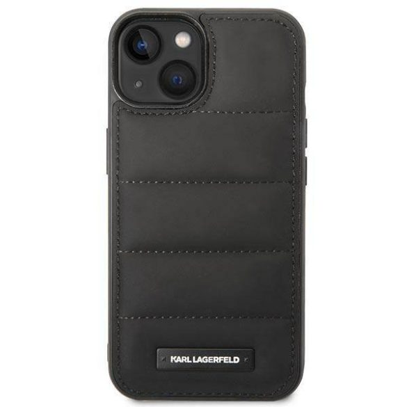 Karl Lagerfeld KLHCP14MPSQAK iPhone 14 Plus / 15 Plus 6,7" keménytok fekete Puffy Elongated Logo (hosszúkás logó)