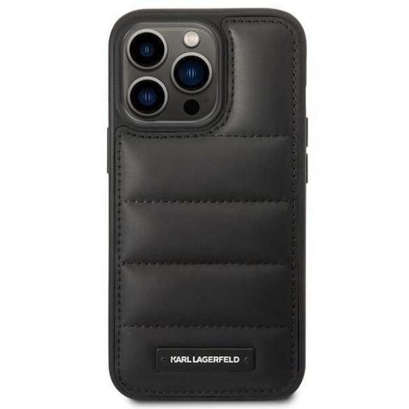 Karl Lagerfeld KLHCP14LPSQAK iPhone 14 Pro 6,1" keménytok fekete Puffy Elongated Logo