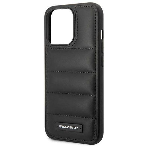 Karl Lagerfeld KLHCP14LPSQAK iPhone 14 Pro 6,1" keménytok fekete Puffy Elongated Logo