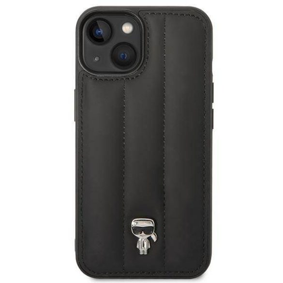 Karl Lagerfeld KLHCP14SPSQPK iPhone 14 / 15 / 13 6,1" keménytok fekete Puffy ikonikus Pin