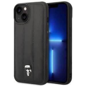 Karl Lagerfeld KLHCP14MPSQPK iPhone 14 Plus / 15 Plus 6,7" keménytok fekete Puffy ikonikus Pin