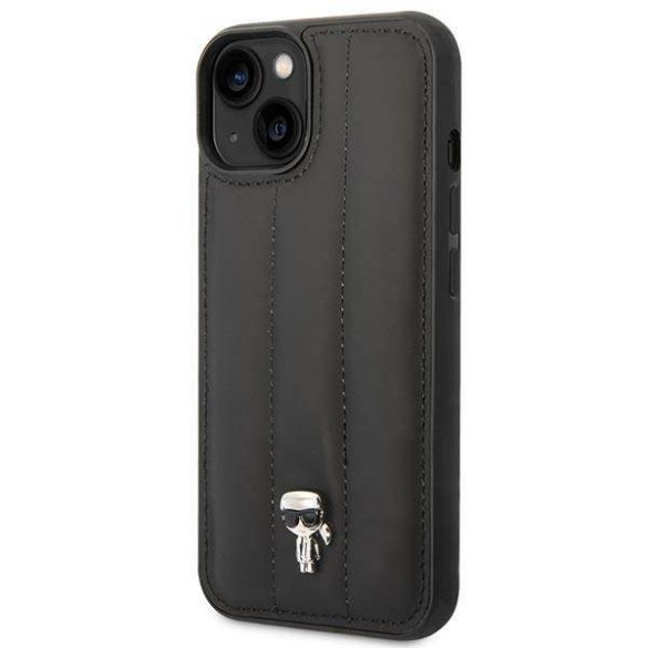 Karl Lagerfeld KLHCP14MPSQPK iPhone 14 Plus / 15 Plus 6,7" keménytok fekete Puffy ikonikus Pin