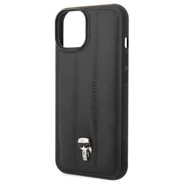 Karl Lagerfeld KLHCP14MPSQPK iPhone 14 Plus / 15 Plus 6,7" keménytok fekete Puffy ikonikus Pin