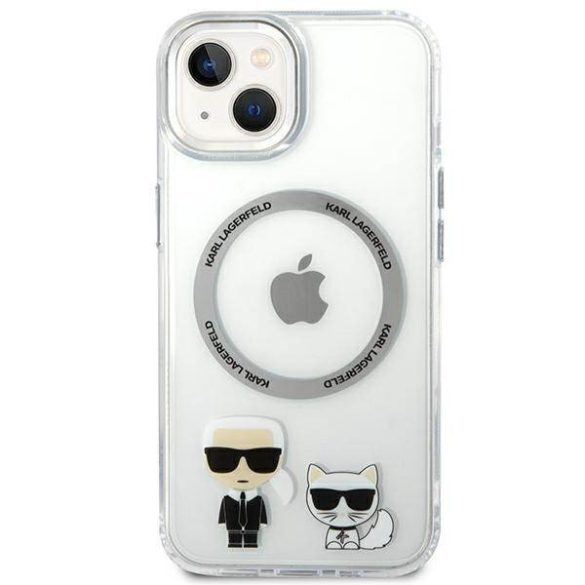 Karl Lagerfeld KLHMP14MHKCT iPhone 14 Plus / 15 Plus 6,7" keménytok átlátszó Karl & Choupette alumínium Magsafe tok