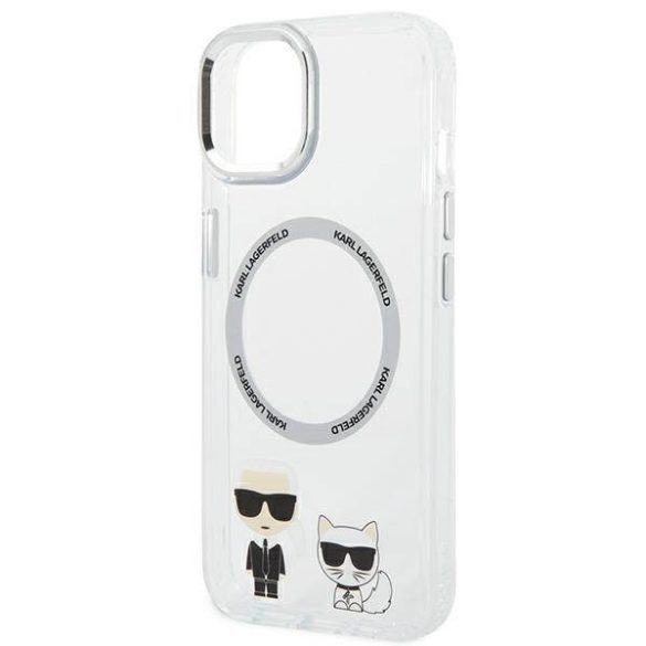 Karl Lagerfeld KLHMP14MHKCT iPhone 14 Plus / 15 Plus 6,7" keménytok átlátszó Karl & Choupette alumínium Magsafe tok