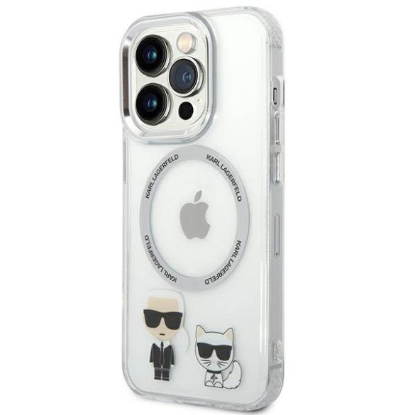 Karl Lagerfeld KLHMP14LHKCT iPhone 14 Pro 6,1" keménytok átlátszó Karl & Choupette Alumínium Magsafe tok