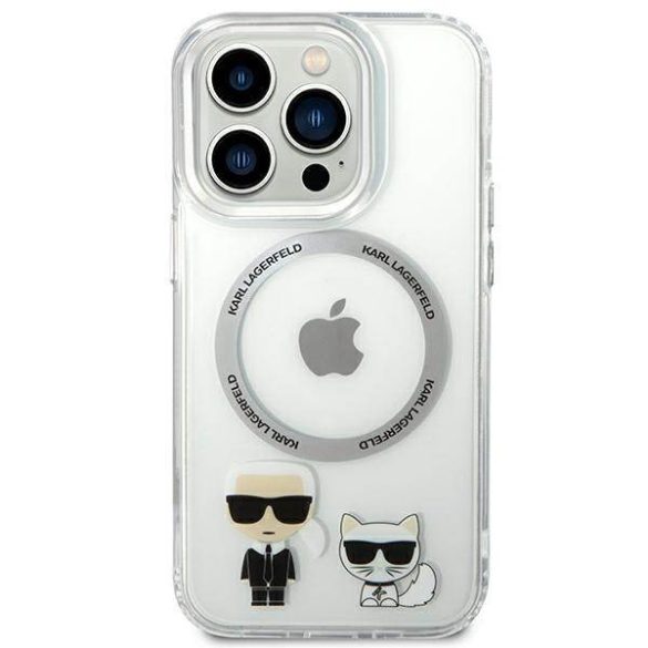 Karl Lagerfeld KLHMP14LHKCT iPhone 14 Pro 6,1" keménytok átlátszó Karl & Choupette Alumínium Magsafe tok