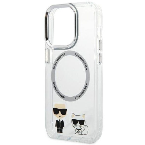Karl Lagerfeld KLHMP14LHKCT iPhone 14 Pro 6,1" keménytok átlátszó Karl & Choupette Alumínium Magsafe tok