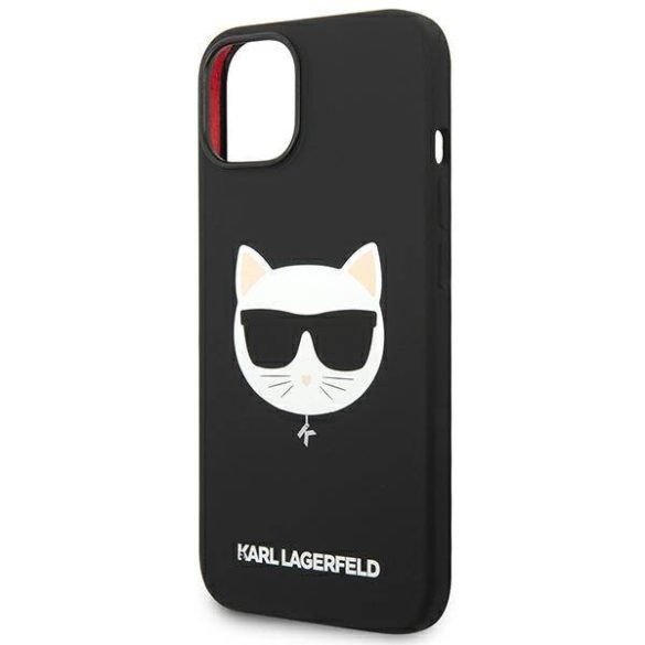 Karl Lagerfeld KLHMP14MSLCHBK iPhone 14 Plus / 15 Plus 6,7" keménytok fekete szilikon Choupette fej Magsafe