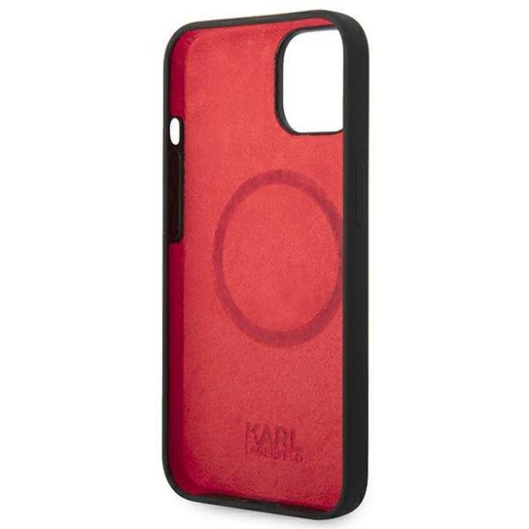 Karl Lagerfeld KLHMP14MSLCHBK iPhone 14 Plus / 15 Plus 6,7" keménytok fekete szilikon Choupette fej Magsafe