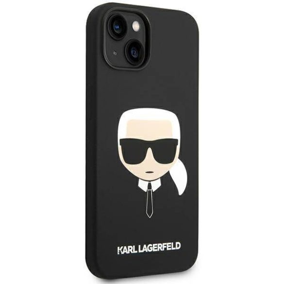 Karl Lagerfeld KLHMP14MSLKHBK iPhone 14 Plus / 15 Plus 6,7" keménytok fekete szilikon Karl's Head Magsafe szilikon