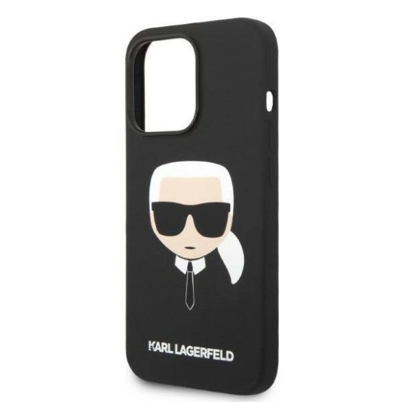 Karl Lagerfeld KLHMP14LSLKHBK iPhone 14 Pro 6,1" keménytok fekete szilikon Karl Lagerfeld fej