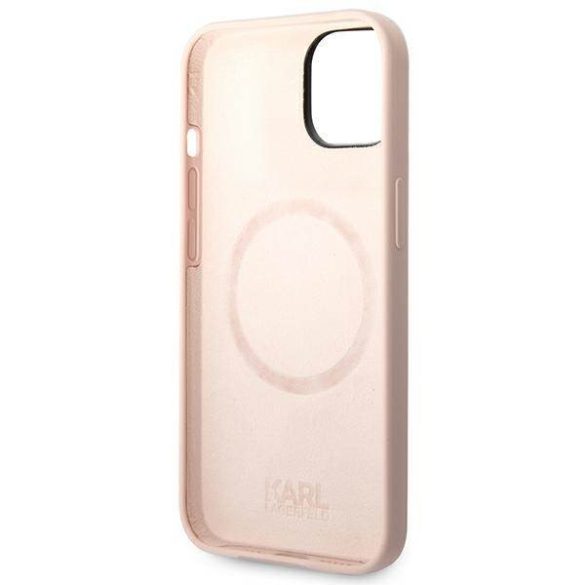 Karl Lagerfeld KLHMP14SSSKCI iPhone 14 / 15 / 13 6,1" keménytok világos rózsaszín szilikon Karl & Choupette Magsafe szilikon