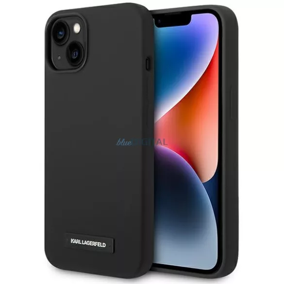 Karl Lagerfeld KLHMP14MSLMP1K iPhone 14 Plus 6,7" keménytok fekete Szilikon plakett Magsafe