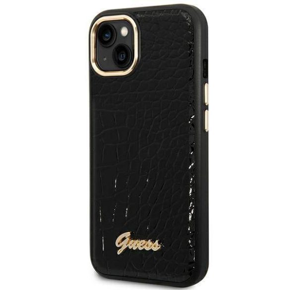 Guess GUHCP14MHGCRHK iPhone 14 Plus / 15 Plus 6.7" fekete keménytok Croco Collection