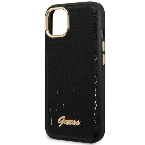 Guess GUHCP14MHGCRHK iPhone 14 Plus / 15 Plus 6.7" fekete keménytok Croco Collection