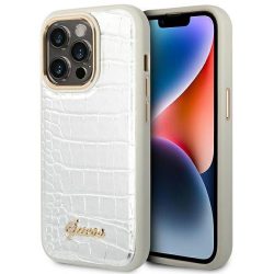  Guess GUHCP14LHGCRHS iPhone 14 Pro 6,1" ezüst Croco Collection keménytok