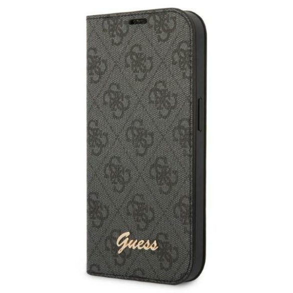 Guess GUBKP14MHG4SHK iPhone 14 Plus / 15 Plus 6.7" fekete könyvtok 4G Vintage arany logóval