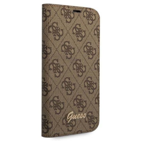 Guess GUBKP14MHG4SHW iPhone 14 Plus / 15 Plus 6.7" barna könyvtok 4G szüreti arany logóval