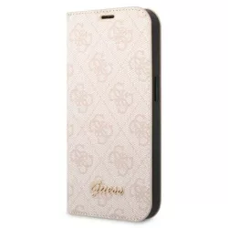   Guess GUBKP14SHG4SHP iPhone 14 6.1" rózsaszín könyvtok 4G szüreti arany logóval