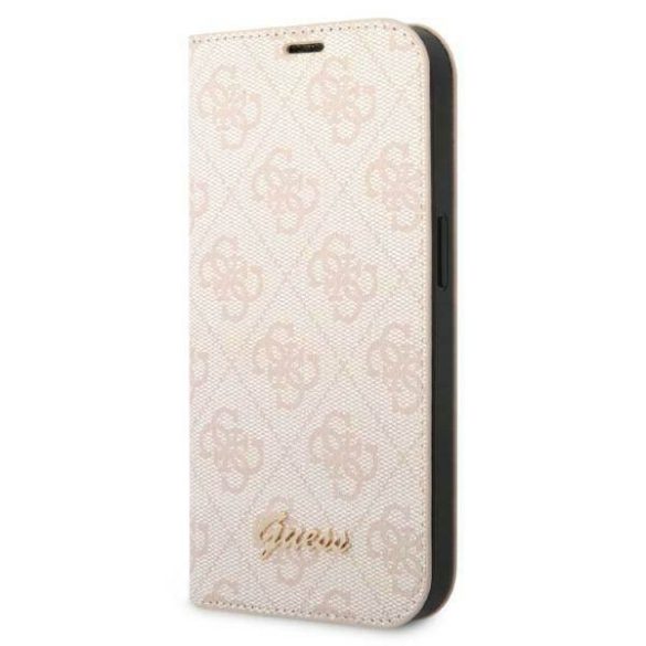 Guess GUBKP14LHG4SHP iPhone 14 Pro 6,1" rózsaszín 4G vintage arany logós könyvtok