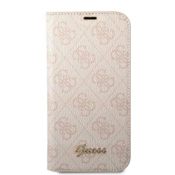 Guess GUBKP14LHG4SHP iPhone 14 Pro 6,1" rózsaszín 4G vintage arany logós könyvtok