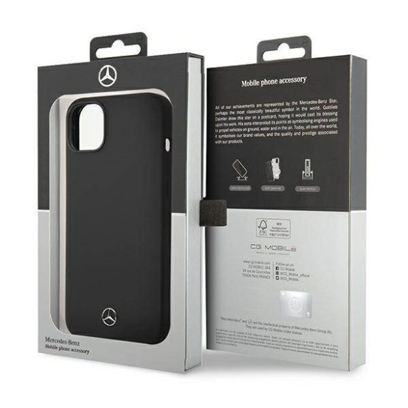Mercedes MEHMP14SSILBK iPhone 14 / 15 / 13 6.1" fekete keménytok Silicone Line Magsafe