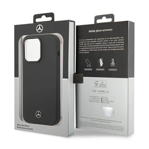 Mercedes MEHMP14LSILBK iPhone 14 Pro 6,1" fekete Magsafe keménytok Silicone Line