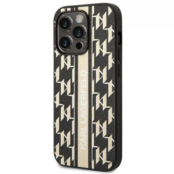 Karl Lagerfeld KLHCP14XPGKLSKW iPhone 14 Pro Max 6,7" keménytok barna Monogram csíkos tok
