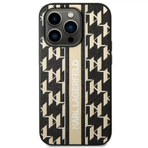 Karl Lagerfeld KLHCP14XPGKLSKW iPhone 14 Pro Max 6,7" keménytok barna Monogram csíkos tok